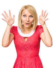 Image showing Portrait woman on white background