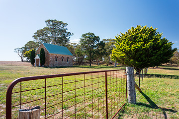 Image showing Little stone church in rural Australia