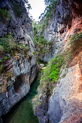 Image showing Canyon filled with crystal clear water