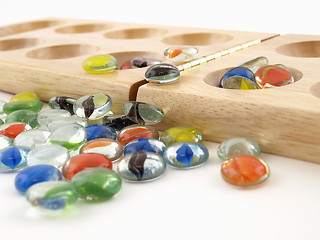 Image showing Mancala Stones and Folding Board