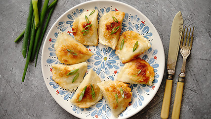 Image showing Fried dumplings with meat