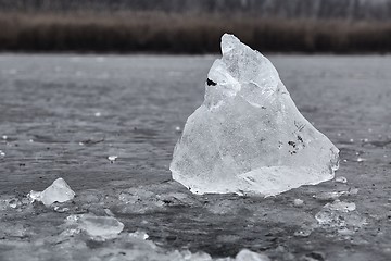 Image showing Piece of ice on a lake