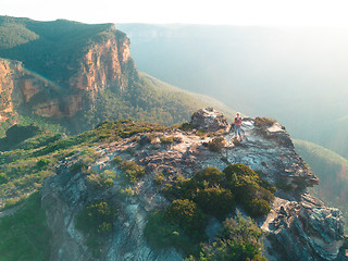 Image showing Sunlight streaming into the valley Blue Mountains