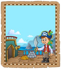 Image showing Pirate ship deck topic parchment 2