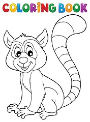 Image showing Coloring book lemur theme 1