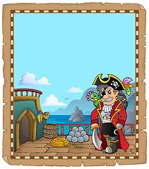 Image showing Pirate ship deck topic parchment 1