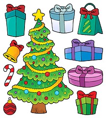 Image showing Christmas tree and gifts topic set 1