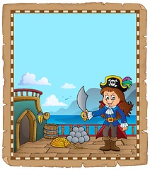 Image showing Pirate ship deck topic parchment 3