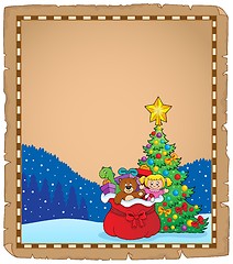 Image showing Christmas tree and gift bag parchment 1