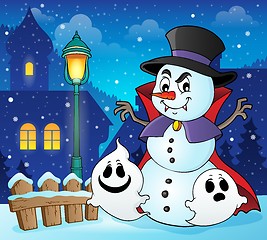 Image showing Vampire snowman theme image 2