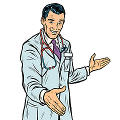 Image showing doctor handshake, medicine and health care