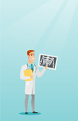 Image showing Doctor examining a radiograph vector illustration.