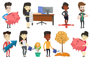 Image showing Vector set of business characters.