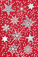 Image showing Christmas Star and Snowflake Background 