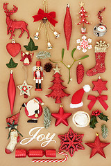 Image showing Christmas Joy Sign and Decorations