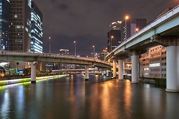 Image showing Night scene in Osaka