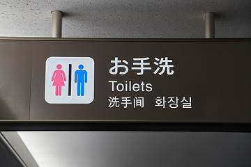 Image showing Japanese toilet signs