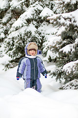 Image showing Boy enjoying the first snow