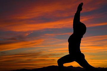 Image showing yoga over sunset