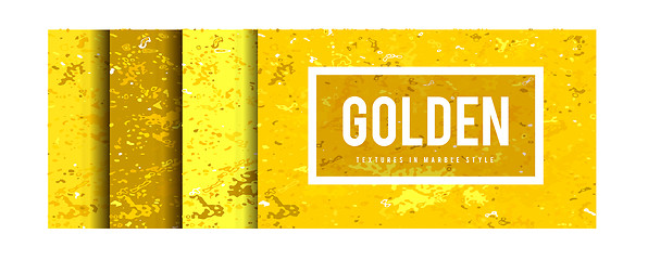Image showing Golden marble style vector background set illustration