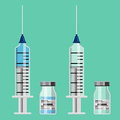 Image showing Plastic Medical Syringe and Vial Icon