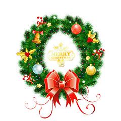 Image showing Christmas Wreath with Toys