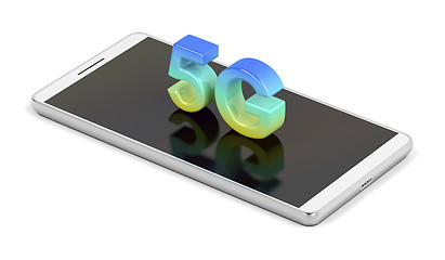 Image showing 5G smart phone on white