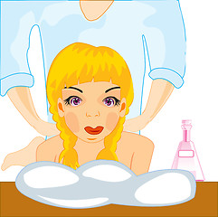 Image showing Making look younger and beautiful girl on massage