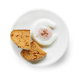 Image showing poached egg on white plate
