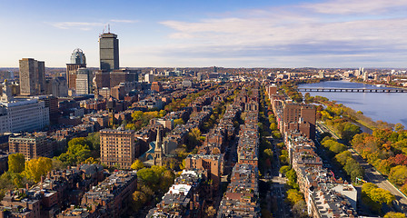 Image showing Fall Color Autumn Season South Boston Massachusetts Aerial View