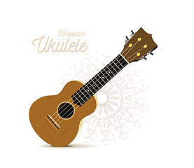 Image showing Ukulele - Hawaiian musical instrument. Vector illustration on white