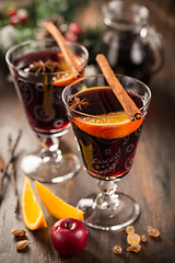 Image showing Mulled wine or hot punch for Xmas