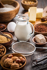 Image showing Variation of baking ingredients for Christmas cookies