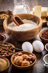 Image showing Variation of baking ingredients for Christmas cookies