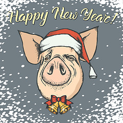 Image showing Pig Christmas and New Year vector concept