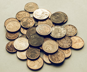 Image showing Vintage Euro coins