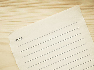 Image showing Vintage looking Blank note book page