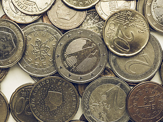 Image showing Vintage Euro coins