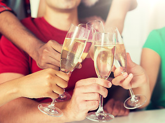 Image showing friends clinking glasses of champagne at party