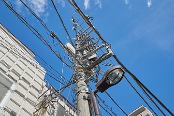 Image showing Many electric cables