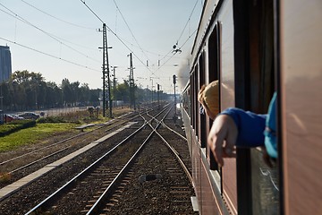 Image showing Train journey with steam locomotive