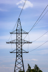 Image showing Electric High Voltage Power Post