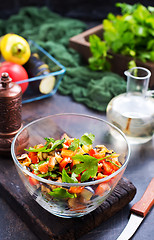 Image showing fried eggplant and red pepper