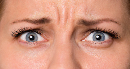 Image showing Face woman with eyes and eyelashes