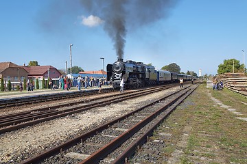 Image showing Steam locomotive at station