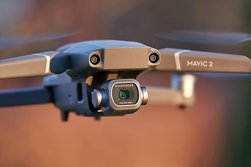 Image showing Drone flying outdoors