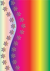 Image showing Simple Rainbow winter background with snowflakes