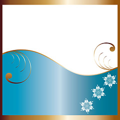 Image showing Simple blue Background with snowflakes