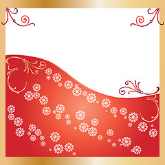 Image showing Simple Red Background with snowflakes 2