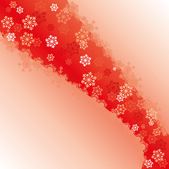 Image showing Red Christmas card with snowflakes